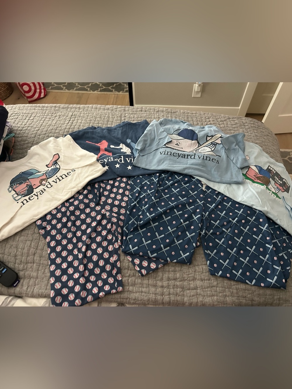 Boys’ Vineyard Vines Baseball Pajama Pants and tees set